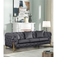 thumbnail image 3 of Meridian Furniture Kingdom Grey Velvet Sofa, 3 of 11