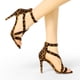 thumbnail image 2 of Sandalias De Tacón De Aguja Correa De Tobillo Cremallera Para Mujeres Leopardo 37, 2 of 7