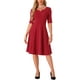 thumbnail image 2 of Vestido A-Line Elegante INSPIRE CHIC para Mujeres con Cuello en V y Manga Corta, Vestidos Midi Casual, 2 of 5