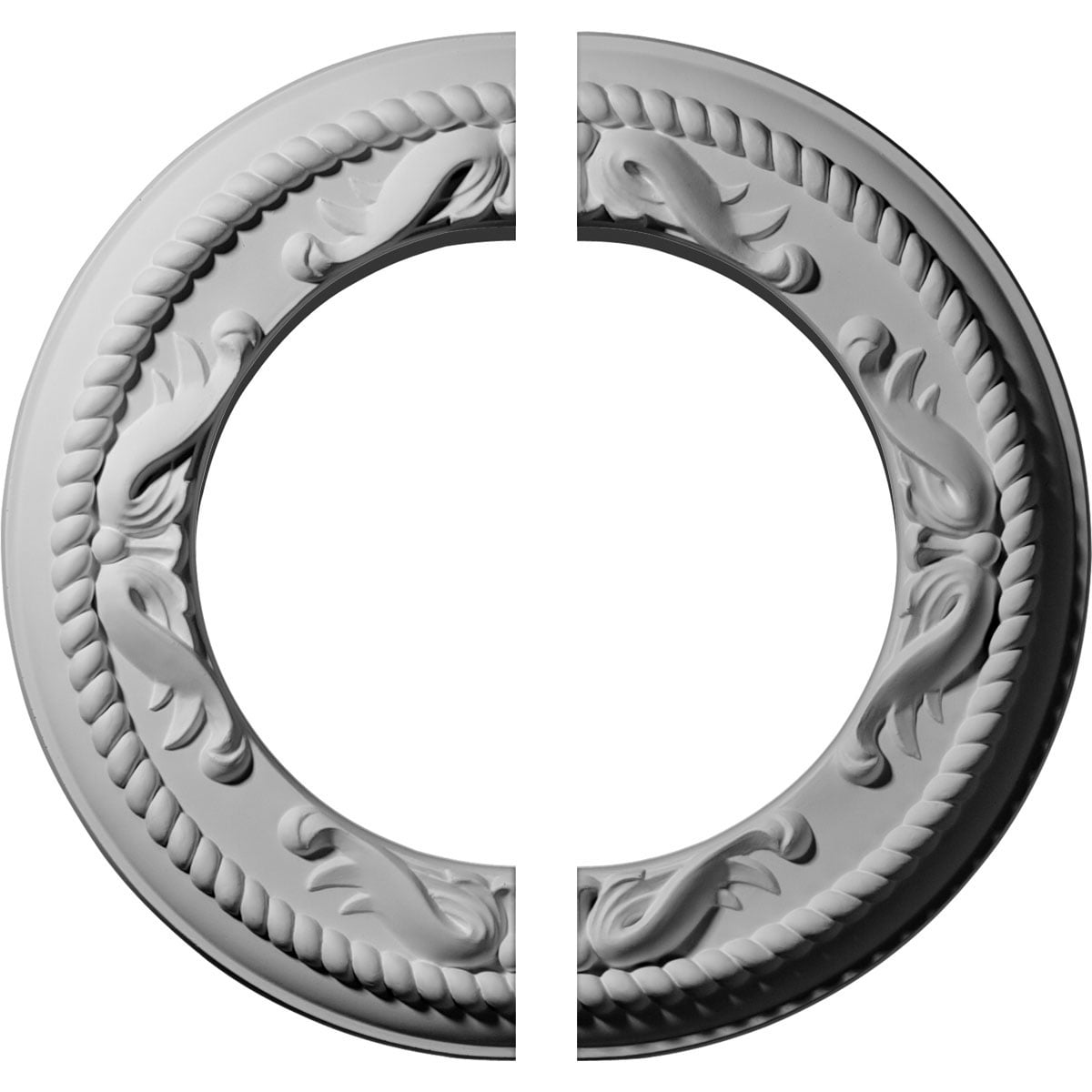 12 1 4 OD X 7 1 2 ID X 7 8 P Roped Medway Ceiling Medallion Two Piece