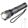 thumbnail image 1 of LED Torch  USB Rechargeable LED Flashlight Adjustable Focus Handheld Flashlight 1000LM Zoomable Searchlight with 1500mAh Battery IPX4 Waterproof with 5 Lighting Modes for Camping Fishing, 1 of 8