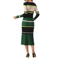 thumbnail image 3 of INSPIRE CHIC Women's Striped Sweater Dress Long Sleeve Casual Work Ribbed Knit Bodycon Dresses M Green, 3 of 5