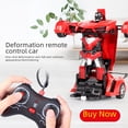 thumbnail image 3 of Voiture Robot Transformable Télécommandée 24 cm pour Enfants 4-6 Ans : Morphing Automatique à une Touche, Lamborghini Rouge, Plastique Durable, Télécommande à Poignée, 1 Pile Rechargeable – Améliore la Coordination et Parent-Enfant, 3 of 6