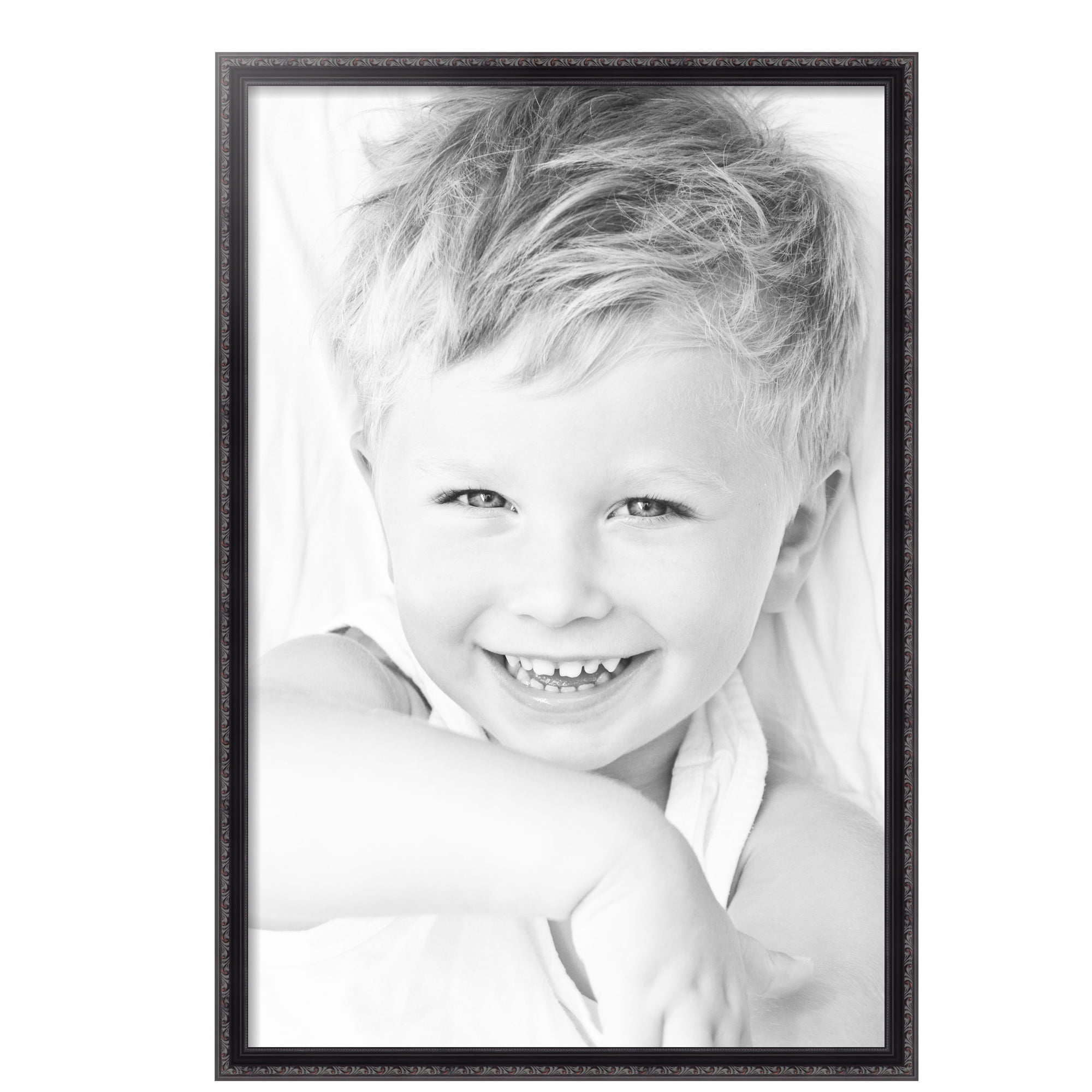ArtToFrames 24" x 36" Black with Beads Picture Frame, 24x36 inch Black Wood Poster Frame (WOM-4625), 2 Pack