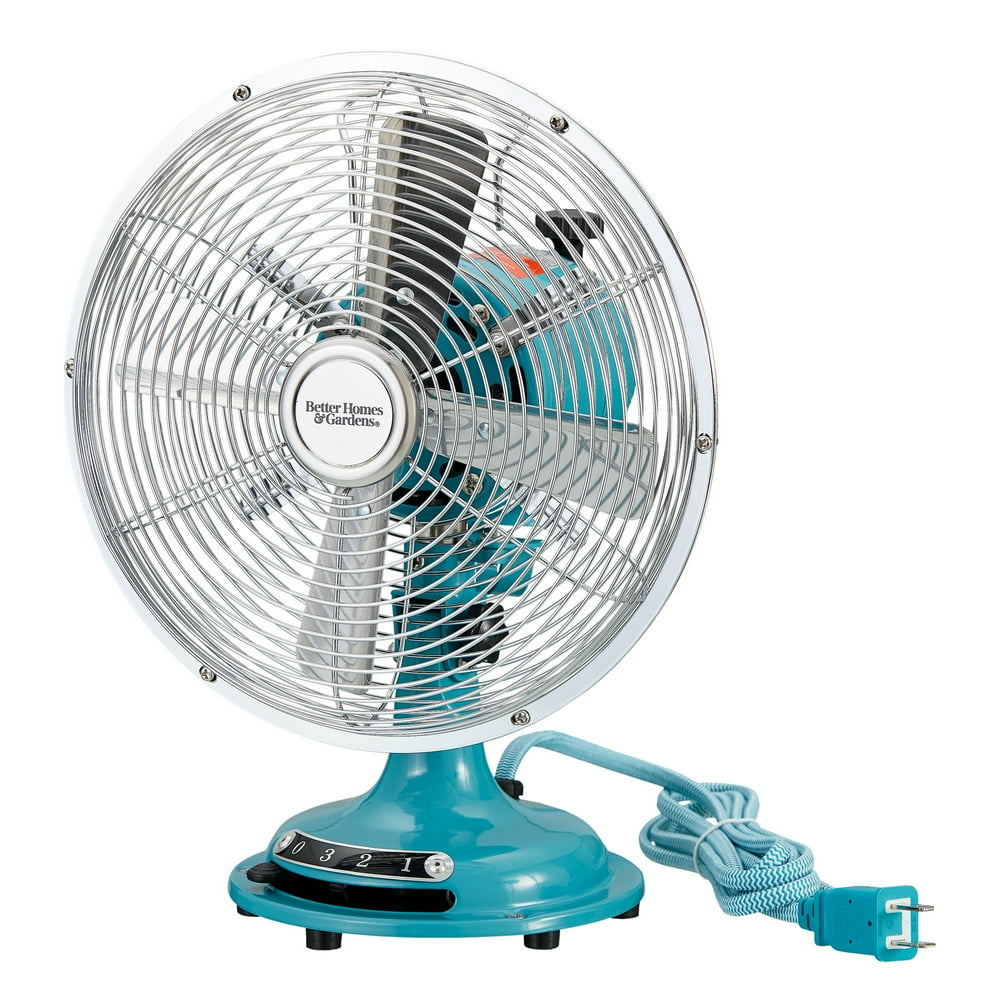 Better Homes & Gardens Retro Table Fan, Aqua Haze, 8Inches Walmart