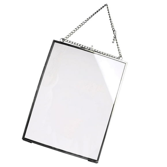 jifeng Brass Glass Hanging Photo Picture Frame Portrait Decor 6x8in