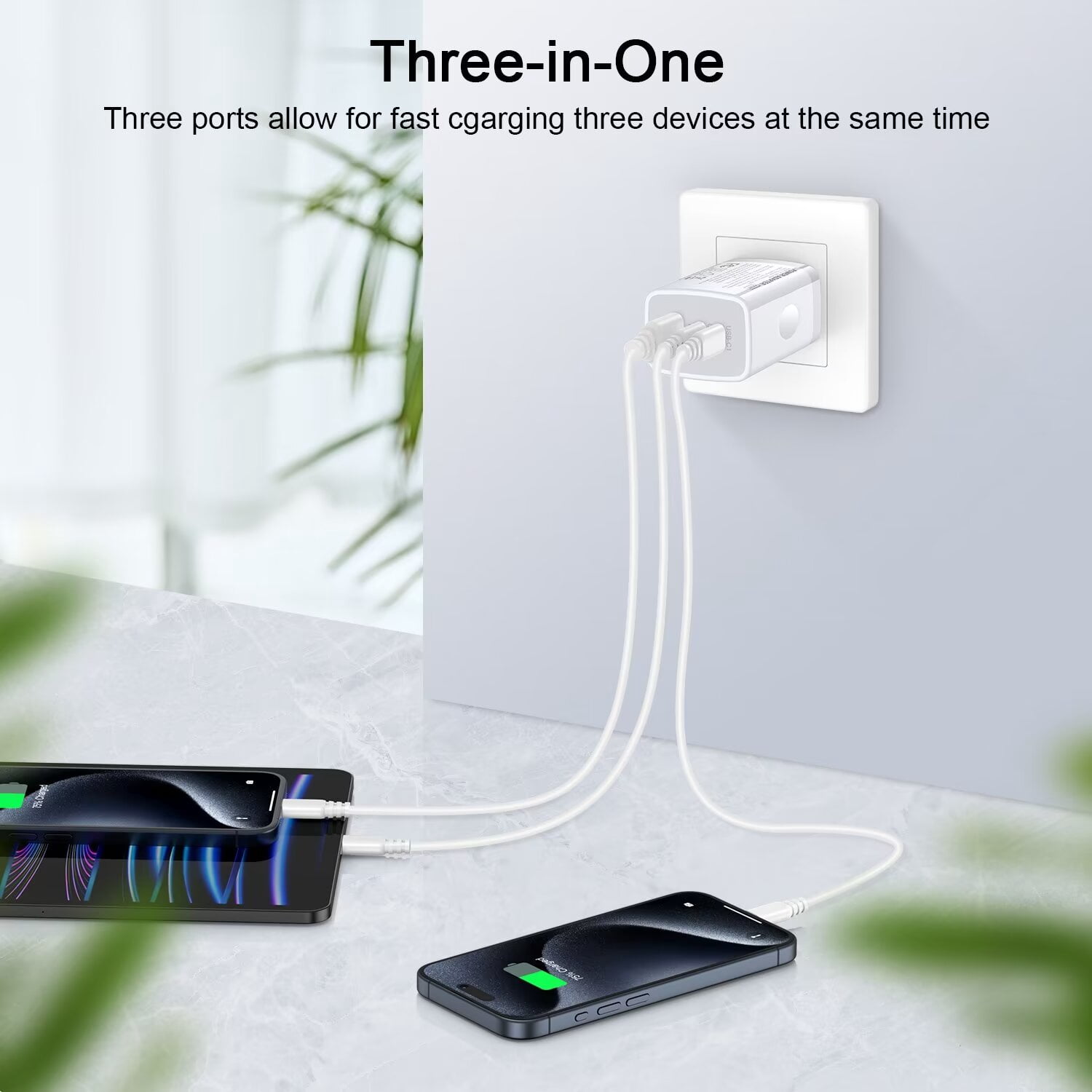 USB C Charger,AILKIN 2PACK 65W PD USB C Charger Block Power Adapter Type C Charger USB C Block Plug for Phone 15 Charger Block Usb C,White