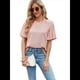 thumbnail image 2 of Blusas de Mujer 2025, Camisetas Casuales de Acampanada, Camisetas Básicas de Verano con Cuello Redondo, Blusas Lindas, Rosa XXL, 2 of 7