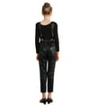 thumbnail image 2 of YEAHDOR Kids Girls Casual Metallic Overalls Wide Shoulder Straps Sequins Jumpsuit Romper Carnival Outfit Black 8, 2 of 7