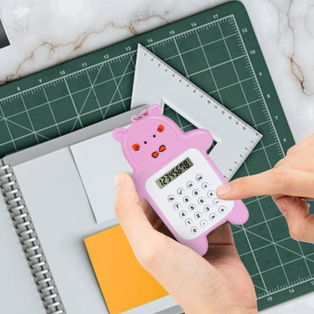 Cute Bear Calculator, Basic Button Battery Powered, Handheld Calculator Schools And Children Can Choose , Yellow, Blue, Cyan And Brown.