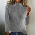 thumbnail image 2 of Tnhcen Women's Turtleneck Sweater Loose Fit Knit Top Soft Acrylic Material Casual Comfort Wear Solid Color Pullover S-2XL, 2 of 3