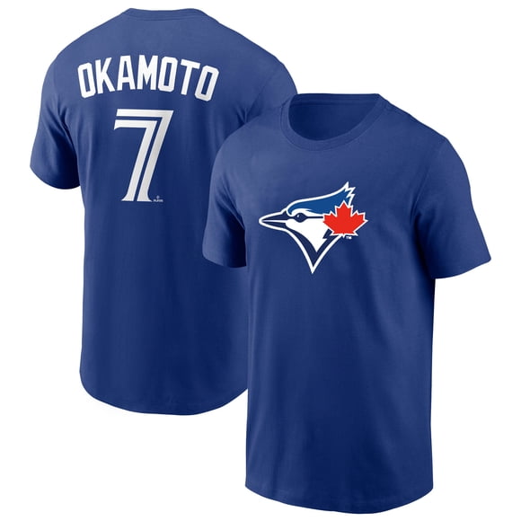 T-Shirt pour Homme Blue Jays de Toronto Kazuma Okamoto Royal Domicile Nom et Numéro