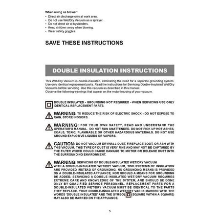 Hyper Tough 1.5 Gallon 2 Peak HP Poly Wet/Dry Vacuum, VH105 3502, New