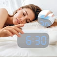 thumbnail image 3 of Unique Bargains 2 Pcs Oval Alarm Clock Snooze 5.1 x 2.6 x 1.4 in White Blue, 3 of 6