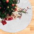 thumbnail image 5 of FMSHPON Snowflake Santa Xmas Tree Xmas Christmas Tree Skirt Stand Mat for Holiday Party Decoration Indoor Outdoor 36 inches, 5 of 6