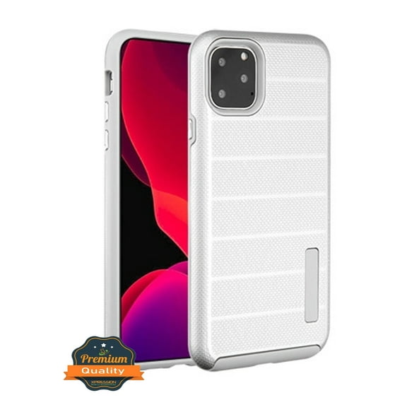 Apple iPhone 11 PRO Phone Case [Shockproof] Drop-Protection Hard PC Soft Hybrid Impact Heavy Duty Dual Layers Body Protective Textured Anti Slip Armor Rubber Rugged TPU Cover SILVER for iPhone 11 Pro