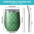 thumbnail image 5 of 12oz Stemless Wine Tumblers Green Christmas Snowflake Pattern Vacuum Insulated Stainless Steel Travel Tumbler Cups Mug with Lid and Straw for Champaign,Cocktail,Beer with Cleaning Brush, 5 of 5