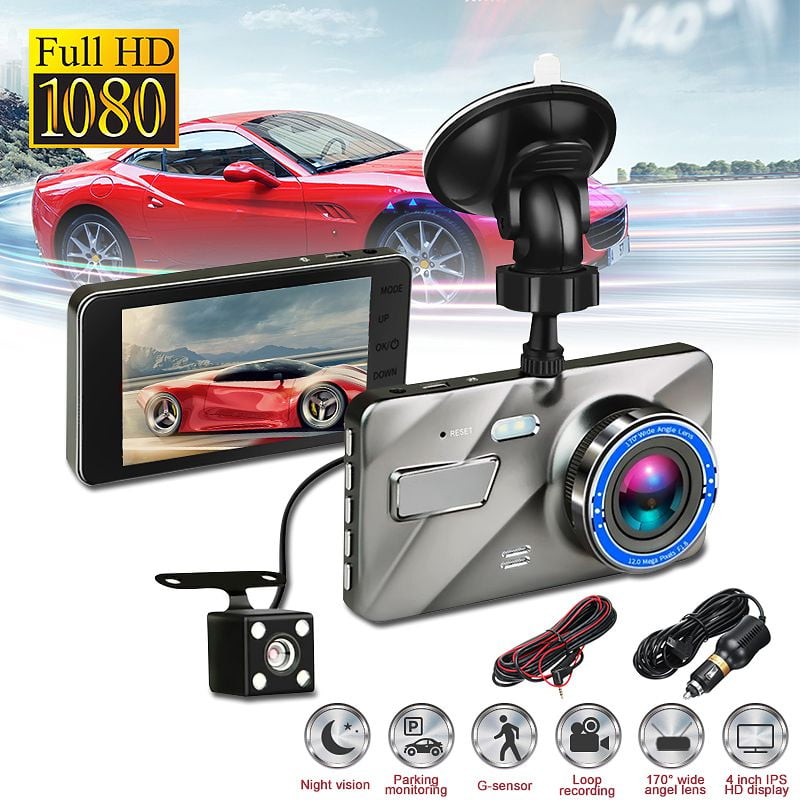 4 Inch Dual Lens Camera HD 1080P Car DVR Vehicle Video Dash Cam Recorder USA @@