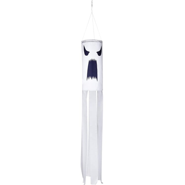 Paquete de 2 banderas grandes de manga de viento de fantasma de Halloween, 47 pulgadas, mangas de viento de Halloween, bandera decorativa para colgar al aire libre para patio delantero, compre 2 y obt