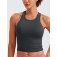 thumbnail image 2 of Sostén CRZ YOGA sin costuras acanalado con espalda racer y relleno gris XL, 2 of 4
