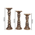 thumbnail image 4 of Wooden Pillar Candle Holder Set of 3-Decorative Wood Candle Holder for Christmas Decoration Farmhouse Wedding Party Dining Table Décor Spa-Tall 14,12,10 Inch-Natural, 4 of 5