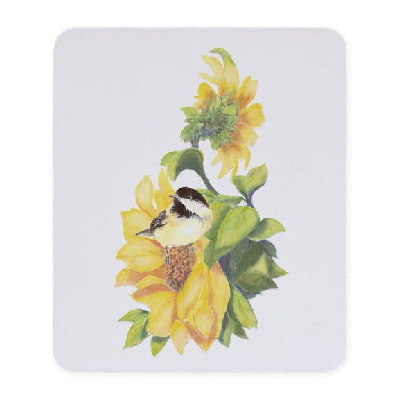CafePress - Chickadee Bird &Amp; Sunflower Flower Mousepad - Non-slip Rubber Mousepad, Gaming Mouse Pad
