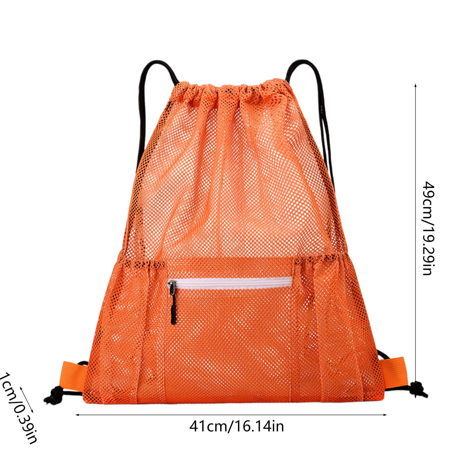 Mesh Drawstring Backpack Gym Bag with Shoes Compartment for Soccer