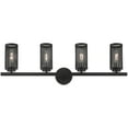 thumbnail image 3 of 35.5 inch 4 Light Black Bathroom Vanity light fixture with Black Stainless Steel Mesh Shade Shade, 3 of 7