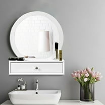 Costway Wall Mounted Vanity Makeup Dressing Home Furniture 2Drawer