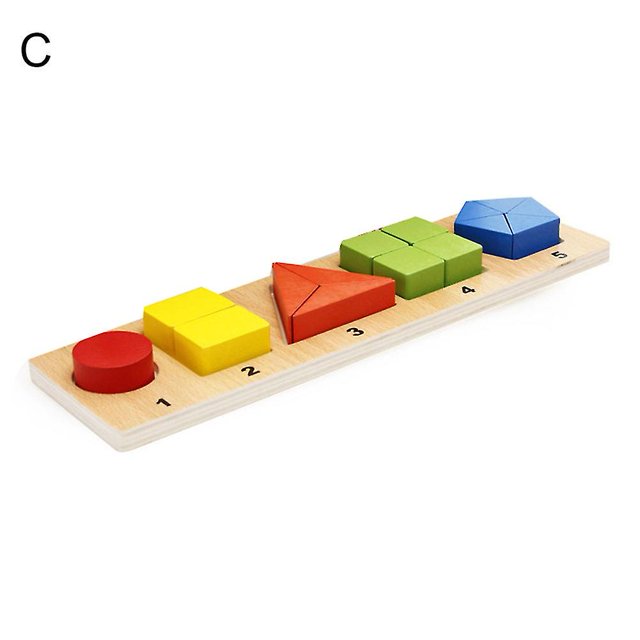 Juguete educativo para niños con fracción matemática geométrica de madera azul