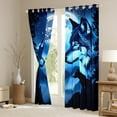 thumbnail image 3 of Feelyou 3D Wolf Print Blackout Curtains Set of 2 (52x84 Each) for Men, Glitter Stars Moon Window Curtains, Rustic Farmhouse Animal Curtains and Drapes, Curtains and Drapes Room Decor, 3 of 6