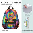 thumbnail image 5 of Colorful Rainbow Tie Dye Spiral Pattern Backpack for School,Cute School Bag,Schoolbag with Adjustable Shoulder Straps & Padded Back,15.25"x11.5"x5.25", 5 of 5