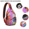 thumbnail image 2 of Colorful Floral Sling Backpack Lightweight Travel Shoulder Bag for Women Men, Bohemian Style Hiking Crossbody Daypack, 2 of 4