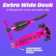 thumbnail image 4 of Skidee Kick Scooters for Kids, Adjustable Height, Foldable, LED Lights, Rear Brake, Ages 2-12, Pink, 4 of 6
