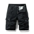 thumbnail image 2 of Fashion YLSDY Mens Cargo Shorts Casual Lightweight with Multi Pockets Drawstring Buttons Summer Outdoor Work Sports Shorts Black XXXXL, 2 of 4
