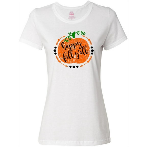 Inktastic Happy Fall Y'all Pumpkin Women's T-Shirt