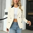 thumbnail image 5 of Dgankt Blazers for Women Contrasting Long Sleeved Double Pocket Buttoned Turndown Collar Blazer,Size S-4XL, 5 of 8