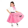 thumbnail image 3 of Hip Hop 50's Shop 1950s Girls 4 Piece Poodle Skirt Costume Outfit for Kids with Accessories (glasses, socks, scarf) (Large Child 10-12, Hot Pink), 3 of 6