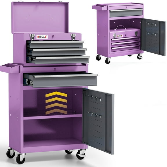 Tool Chest with Drawer, 40" Heavy-Duty Metal Tool Cabinet with Detachable Top Tool Box, Rolling Tool Chest with Wheel