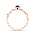 thumbnail image 2 of ANGARA Natural Blue Sapphire and Diamond Ivy Scroll Engagement Ring in 14K Rose Gold for Women (Size-5mm) | September Birthstone, Anniversary, Jewelry Gift for Women | Natural Blue Sapphire Ring, 2 of 8