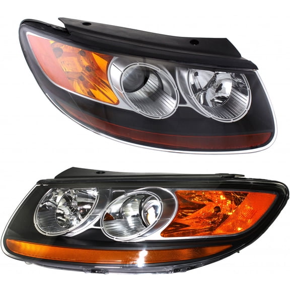 For 2007 2008 Hyundai Santa FE Headlight Driver and Passenger Side DOT Certified Bulbs Included HY2502139 HY2503139 | 92101-0W050, 92102-0W050 ;To 7-11-07