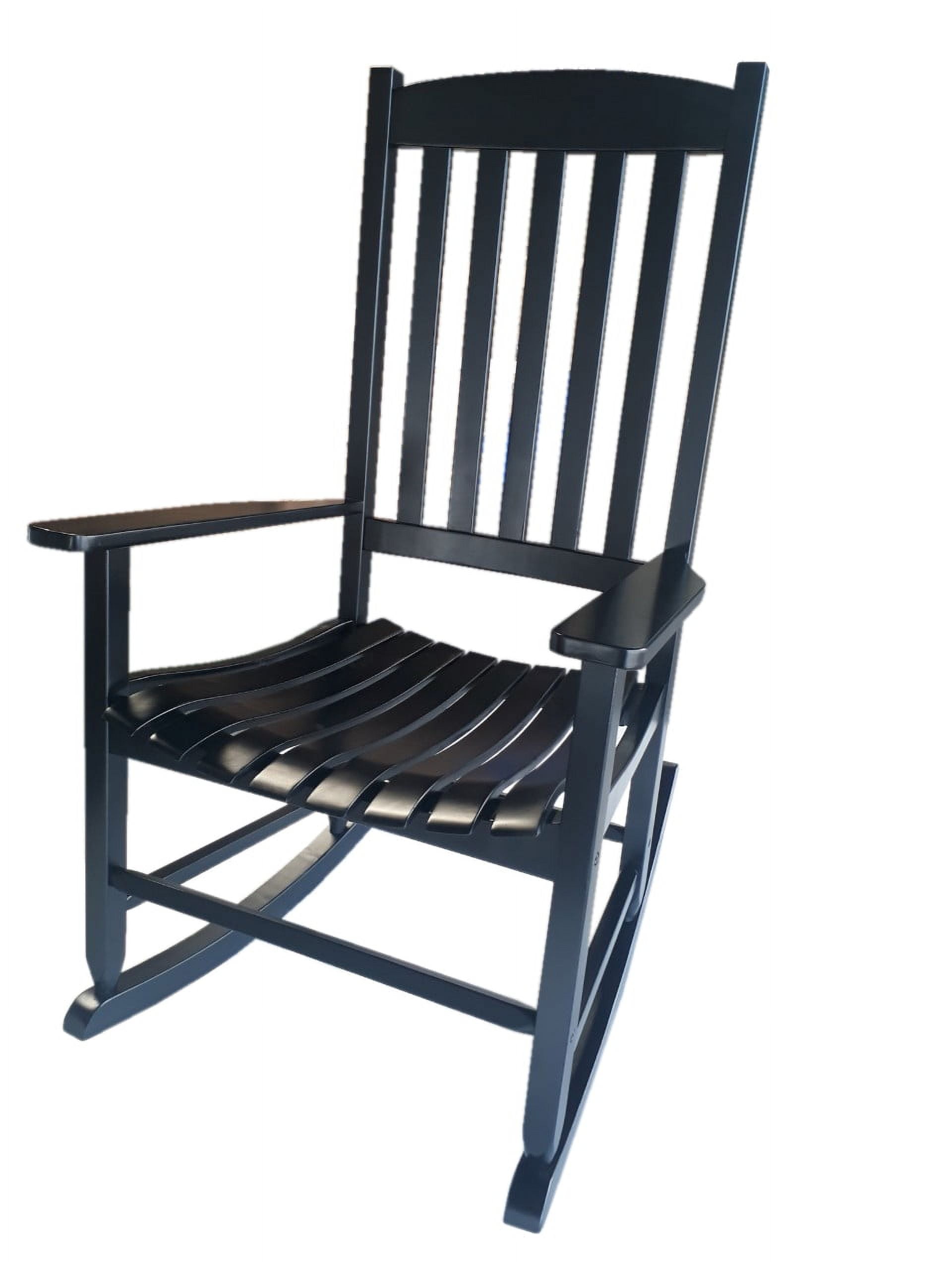 Mainstays Outdoor Wood Porch Rocking Chair, Black Color, Weather Resistant Finish