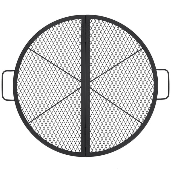 30.5in Foldable Fire Pit Cooking Grill Grate, X-Marks Fire Pit Grill Cooking Grate, Portable Camping Cookware with Handle