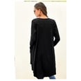 thumbnail image 3 of U.Vomade Women's Mid-Sleeve Solid Button-Down Long Knit Cardigan Sweater Jacket, 3 of 4