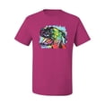 thumbnail image 2 of Cute Rainbow Neon Doberman Dog Lover Men's Graphic T-Shirt, Fuschia, 5XL, 2 of 3