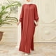 thumbnail image 2 of Túnica musulmana para mujer: vestido largo con mangas murciélago, corte holgado, cuello redondo, poliéster, prenda de oración para todas las estaciones, talla única, diseño con capucha, 2 of 5