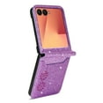 thumbnail image 5 of TECH CIRCLE Cute Shiny Wallet Case for Samsung Galaxy Z Flip 7 (2025 Release) 6.8", With Card Slot, PU Leather Protective Lightweight Slim Fit Cute Cover for Women Men, Purple, 5 of 7