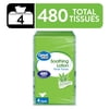 Great Value Soothing Lotion Facial Tissues, 4 Flat Cartons, 120 Tissues per Flat