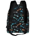 thumbnail image 3 of Lsque Little Fish Skeleton Pattern Backpack – School Travel Canvas Daypack with Ergonomic Padded Straps, Multiple Compartments & Leather Handle, 3 of 5