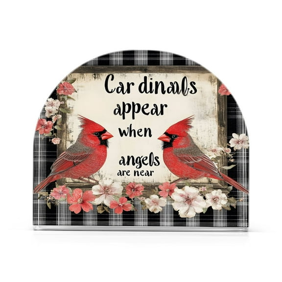 Ryvnso Vintage Cardinal Flowers Acrylic Napkin Holder Table Kitchen Paper Tissue Organization